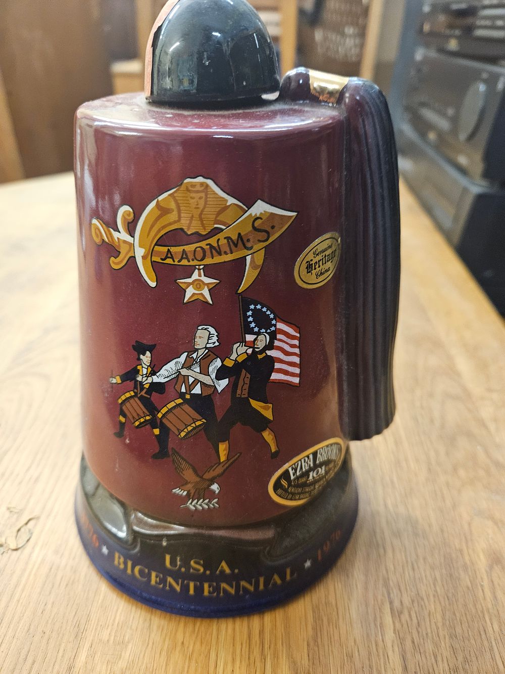 Lot 169 – Ezra Brooks Heritage China 1976 Bicentennial Ceramic Whiskey Decanter