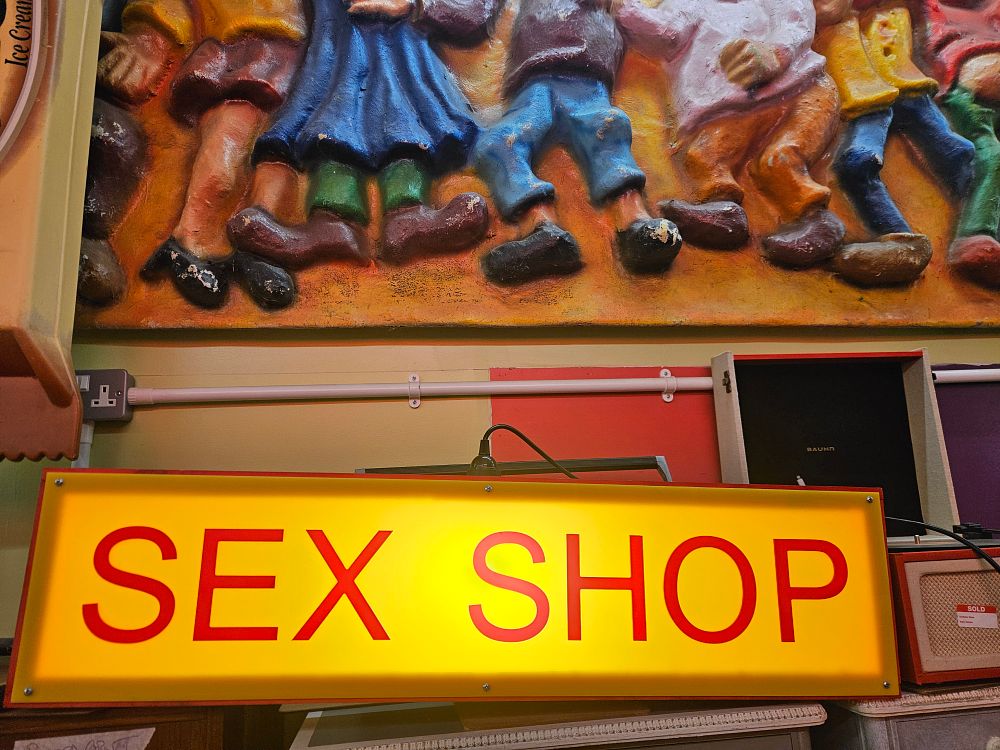 Lot 187 – Vintage British Illuminated Sex Shop Advertising Lightbox Sign