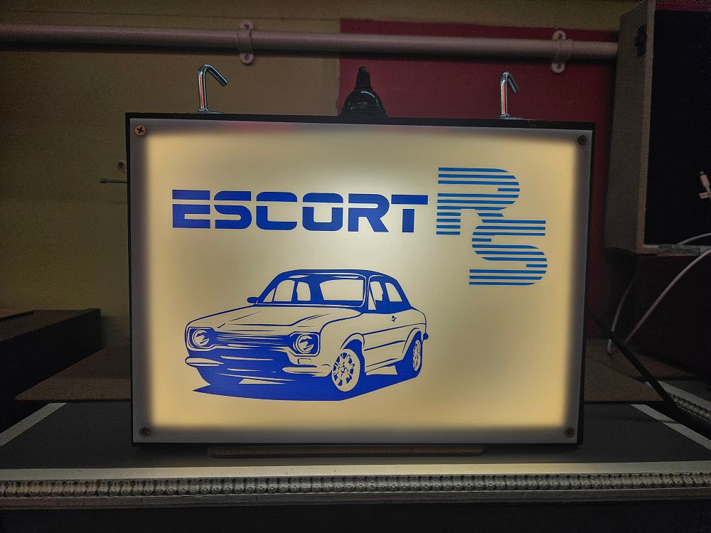 Lot 190 – Illuminated Ford Escort RS Mk1 Display Light-box Sign