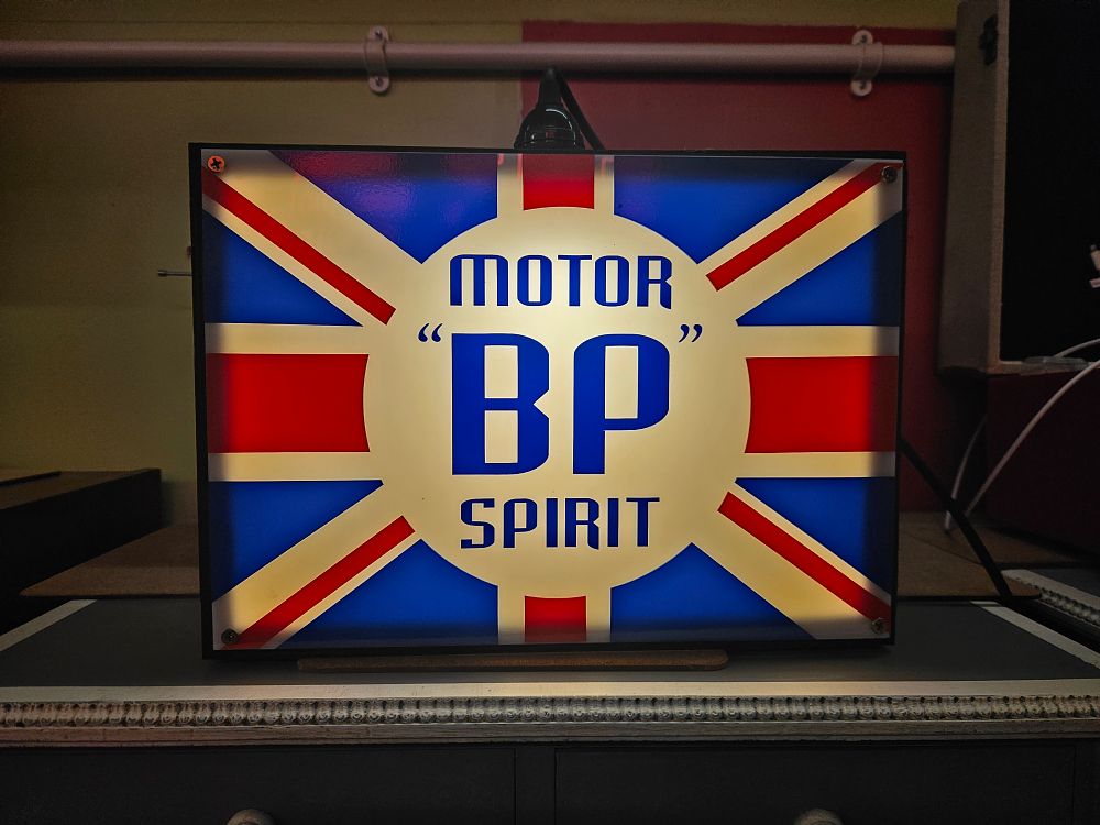 Lot 191 – Contemporary Illuminated BP Motor Spirit Advertising Sign