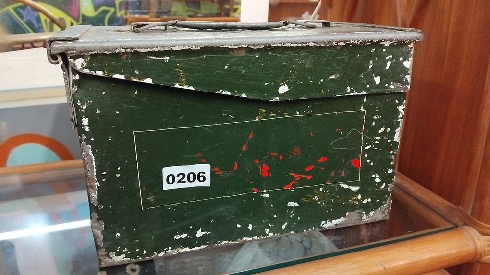 Lot 206 – British Pattern Military Painted Steel Ammunition Box, Mid-20th Century