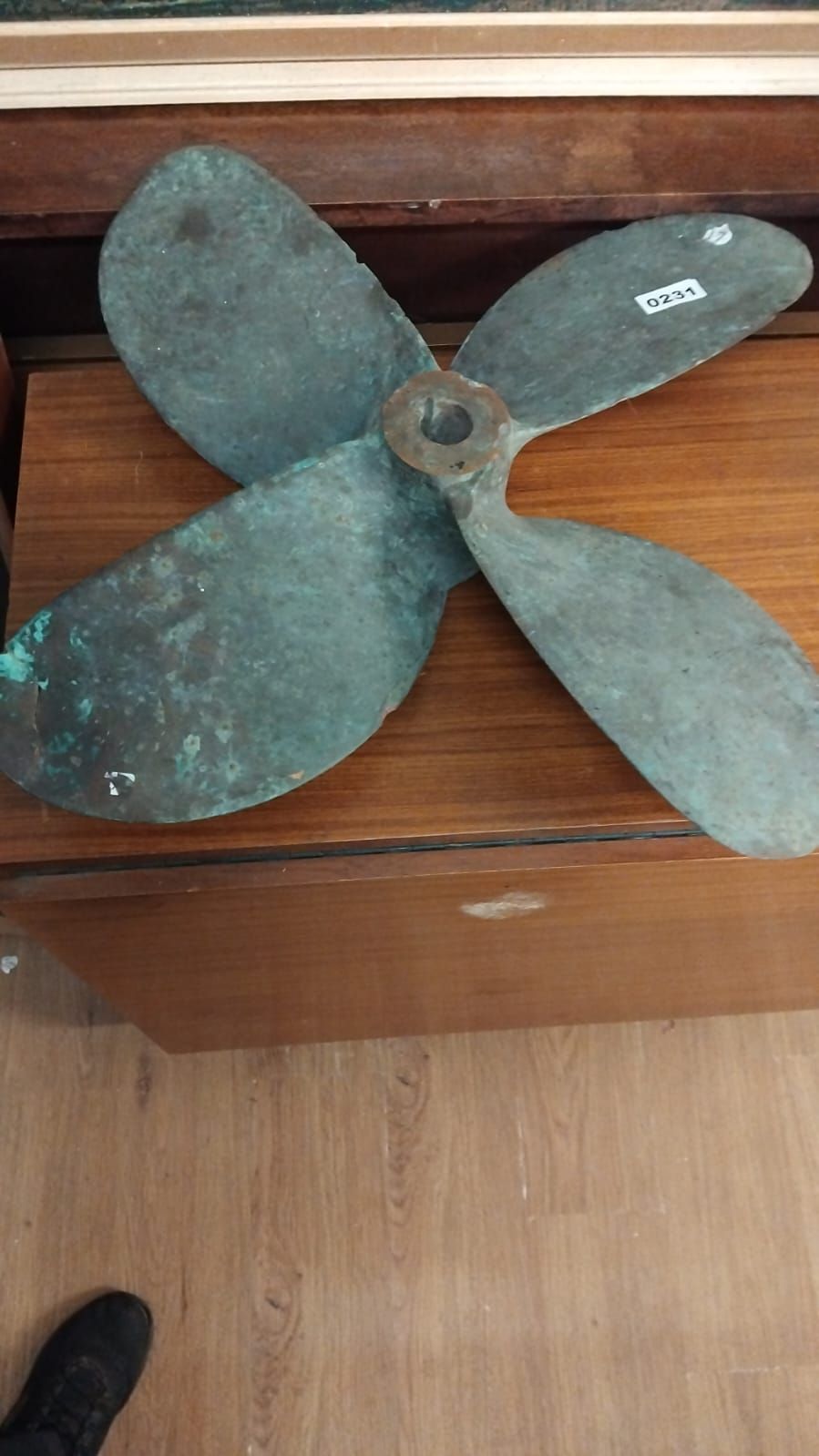 Lot 231 – A Large Four-Blade Bronze Marine Propeller