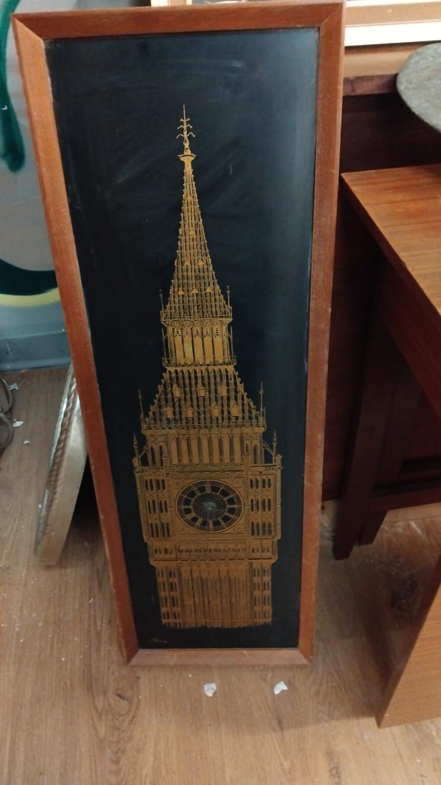 Lot 232 – A Late 20th Century Metallic Foil Architectural Print of Big Ben
