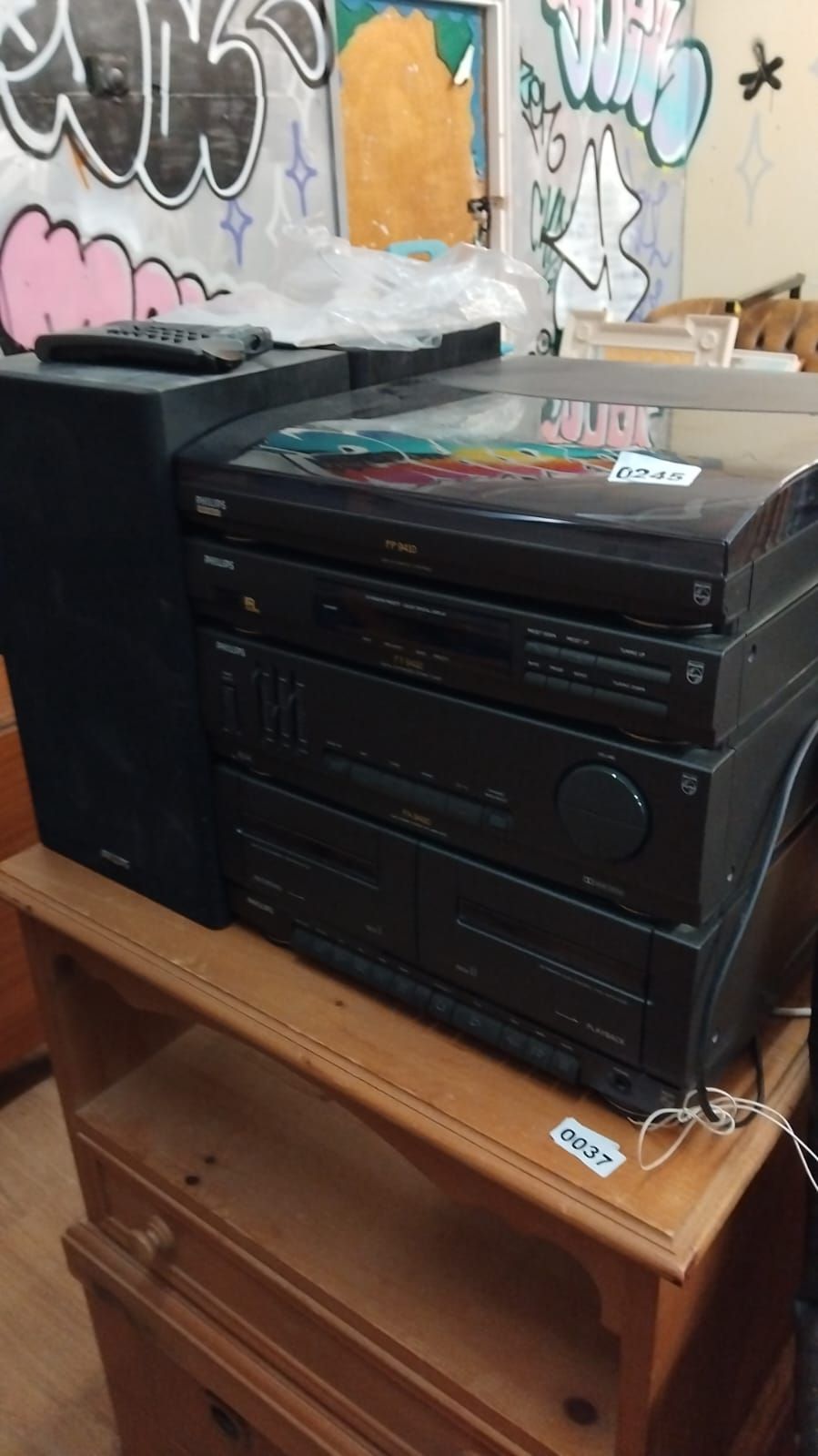 Lot 245 – A Philips Hi-Fi Stereo System Comprising Turntable, Tuner, Amplifier, and Double Cassette Deck