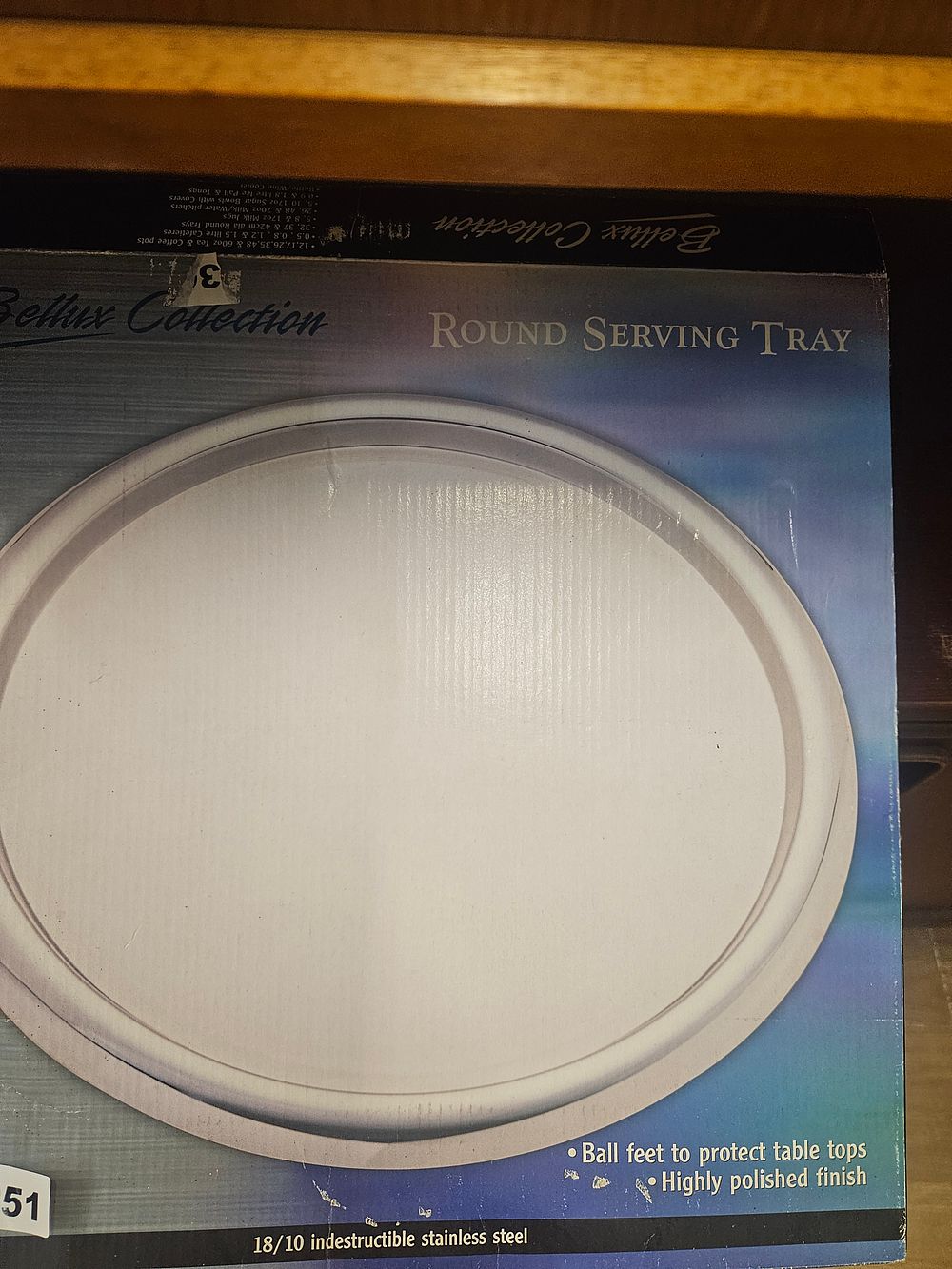 Lot 251 – Bellux Collection 18/10 Stainless Steel Round Serving Tray
