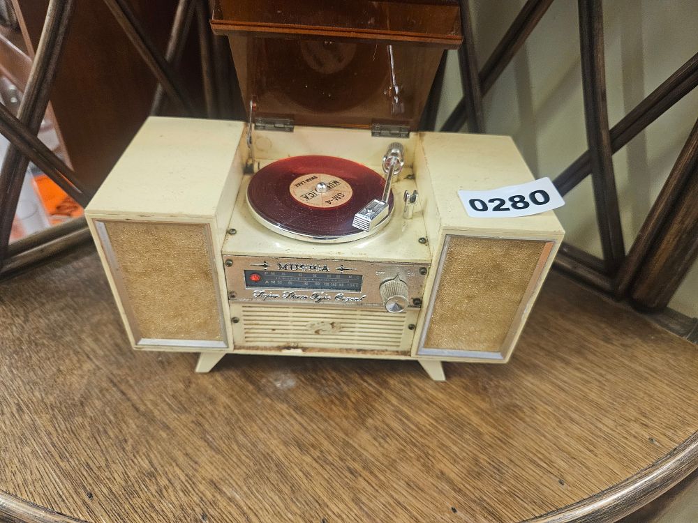 Lot 280 – Vintage Musica Novelty Miniature Stereo System Style Music Box