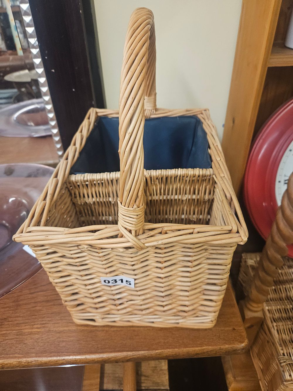 Lot 315 – A Twin-Compartment Wicker Bottle or Cutlery Carrier