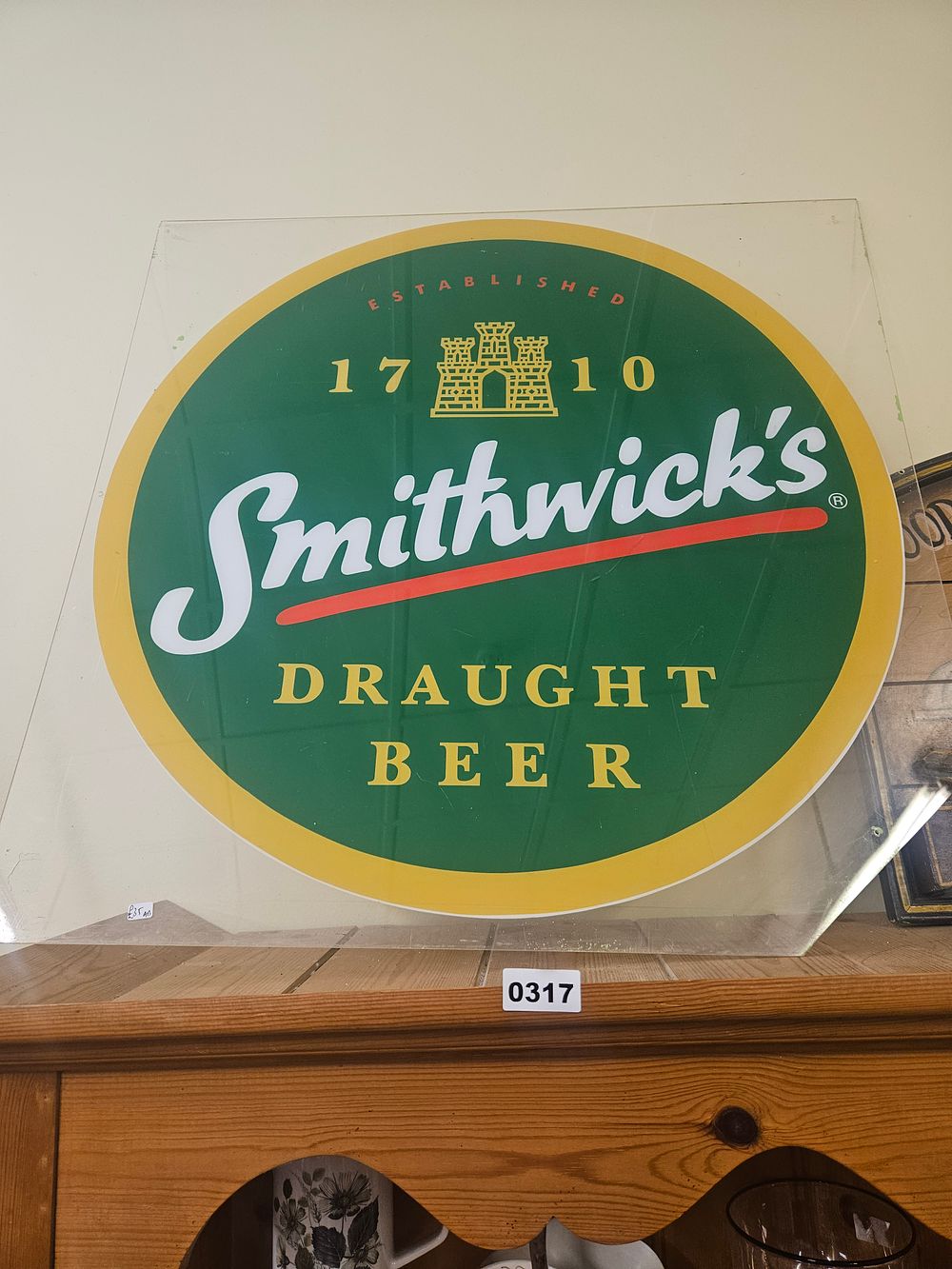 Lot 317 – Smithwick’s Draught Beer Point-of-Sale Advertising Sign