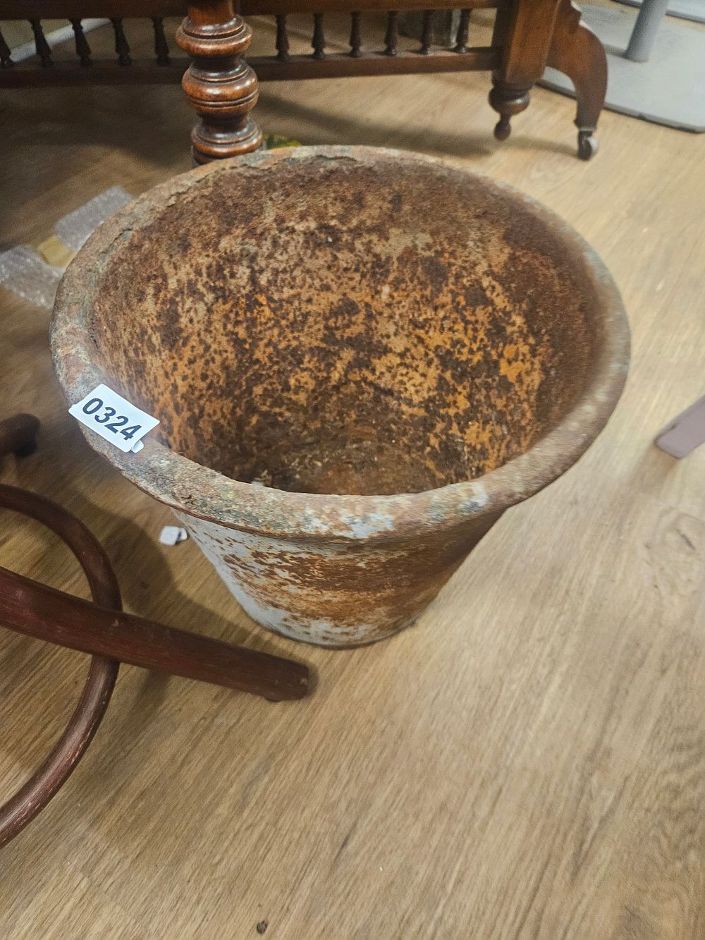Lot 324 – Large Antique Cast Iron Flared Vessel