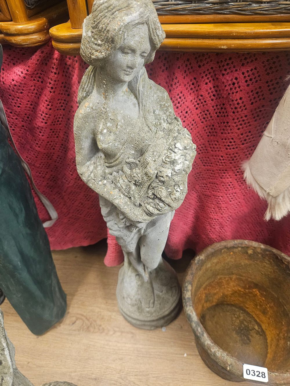 Lot 329 – A Twentieth Century Cast Stone Garden Figure of a Maiden
