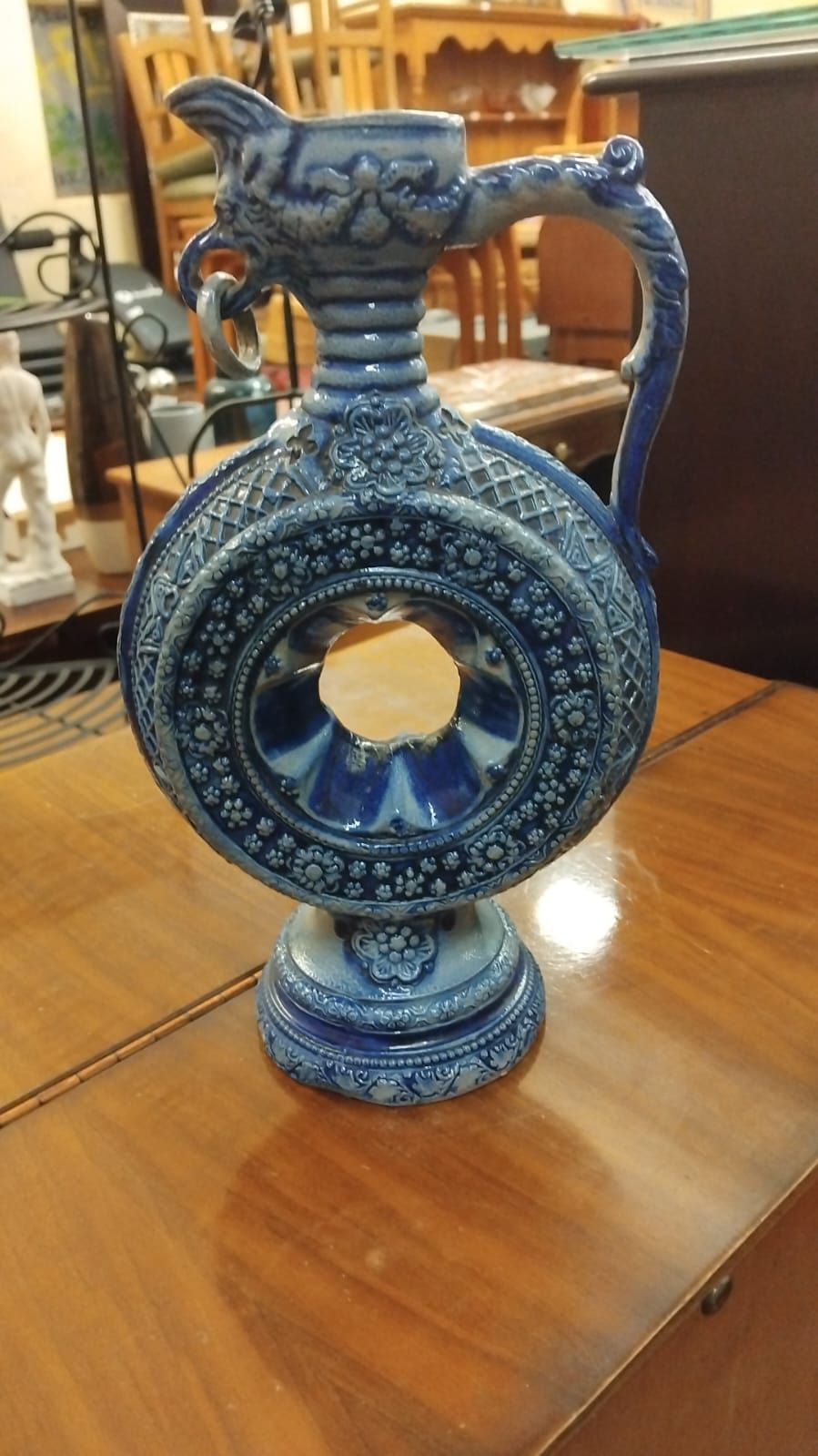 Lot 173 – A Westerwald Style Salt-Glazed Stoneware Ring Jug