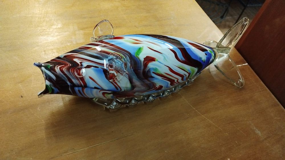 Lot 175 – A large Murano style variegated art glass fish sculpture, mid-20th century