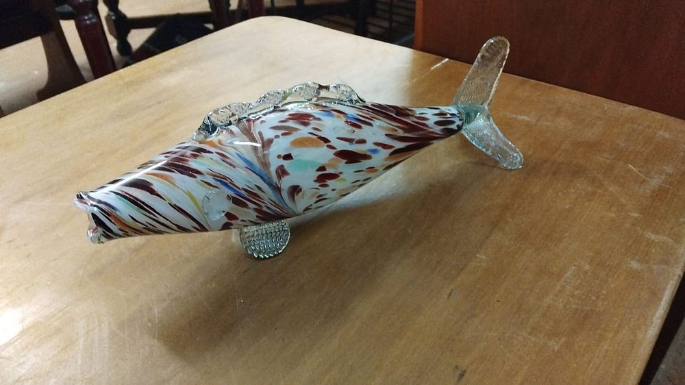 Lot 176 – Large Mid-Century Murano Style Multi-Coloured Spatter Glass Fish Figurine