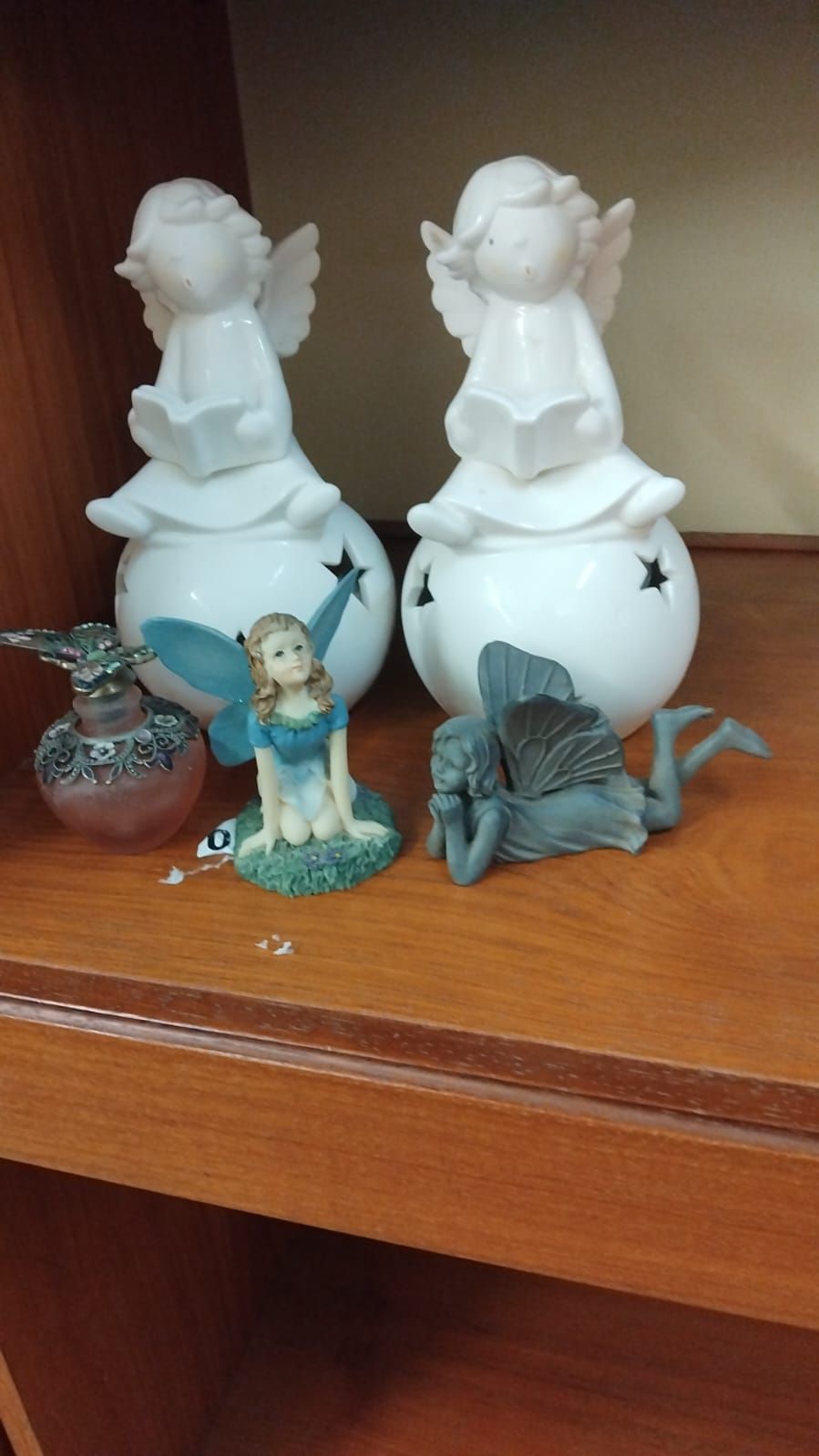 Lot 180 – A Collection of Decorative Fairy Figurines, Angel Tea Light Holders and a Scent Bottle