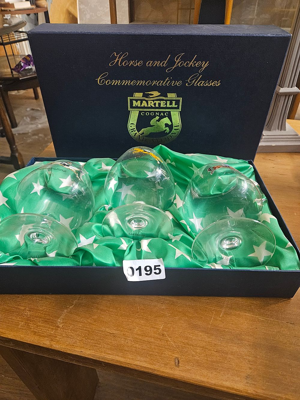 Lot 195 – A Boxed Set of Three Martell Grand National 2002 Commemorative Brandy Balloons