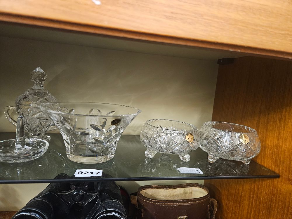 Lot 217 – A Group of Five Pieces of Polish and Continental Cut Lead Crystal and Glassware