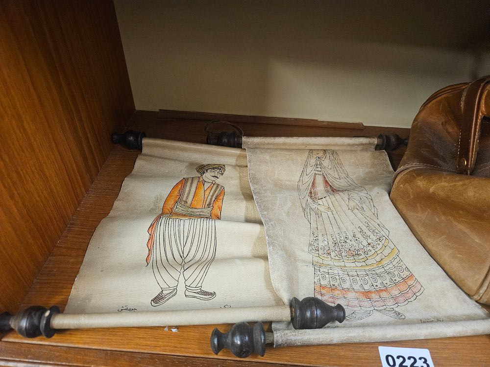 Lot 223 – A Pair of Hand-Painted Ethnographic Costume Scrolls in the Ottoman Style