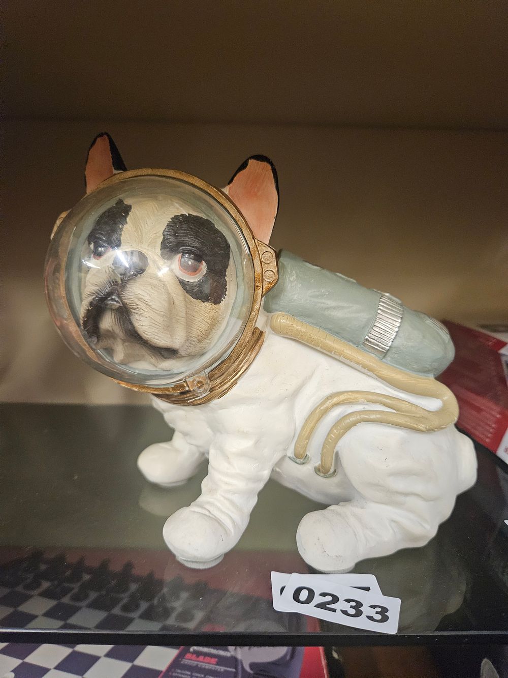Lot 233 – Contemporary Cast Resin French Bulldog Astronaut Figurine