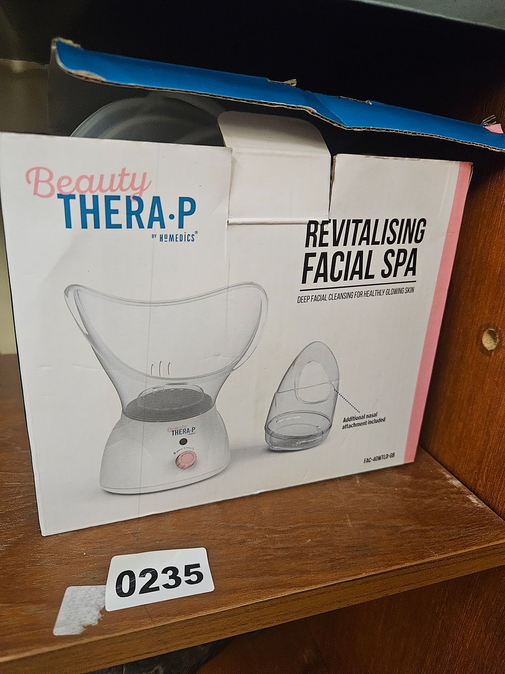 Lot 235 – HoMedics Beauty THERA-P Revitalising Facial Spa Model FAC-40WTLD-GB