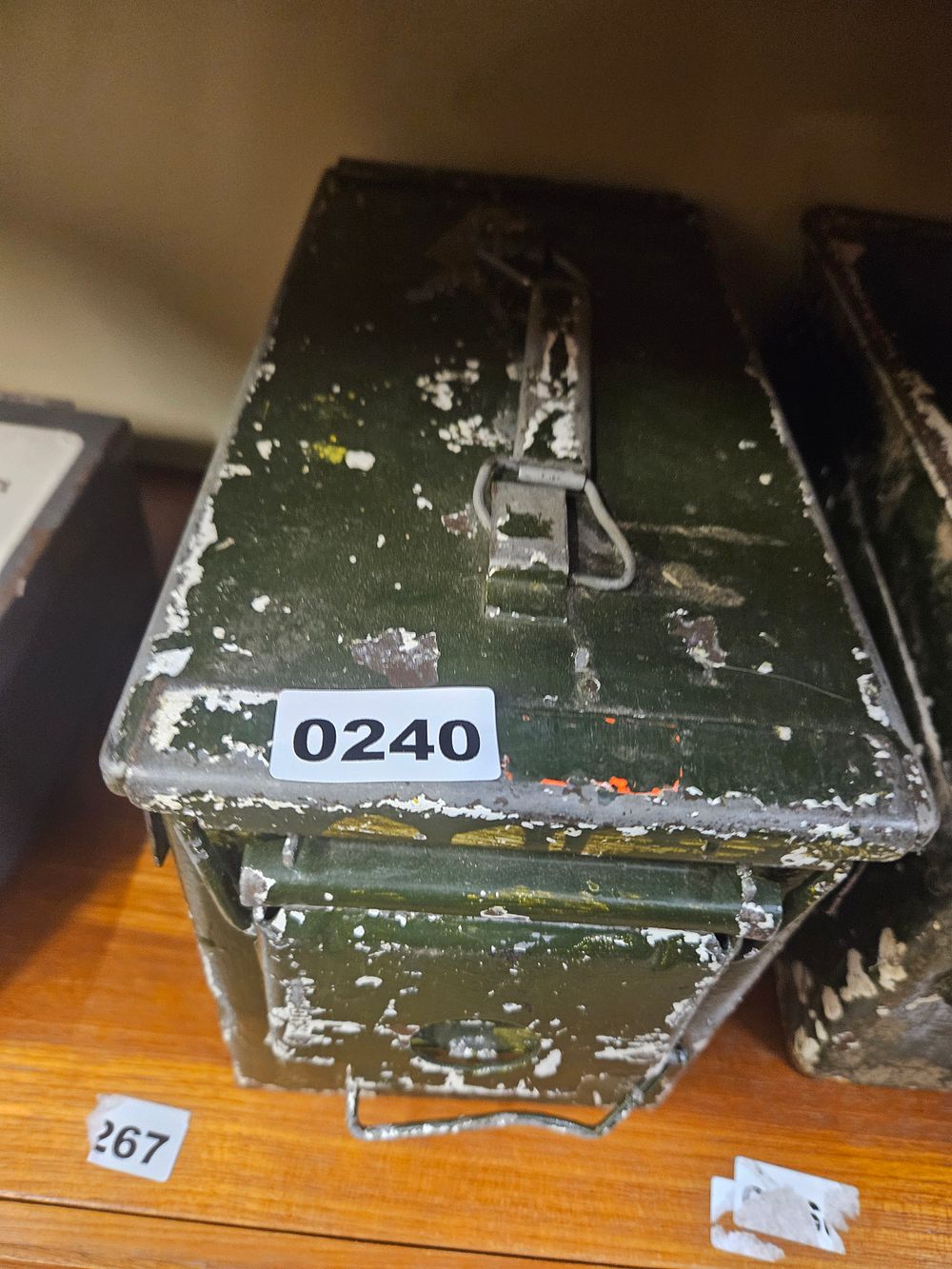 Lot 240 – A Vintage Military Steel Ammunition Box