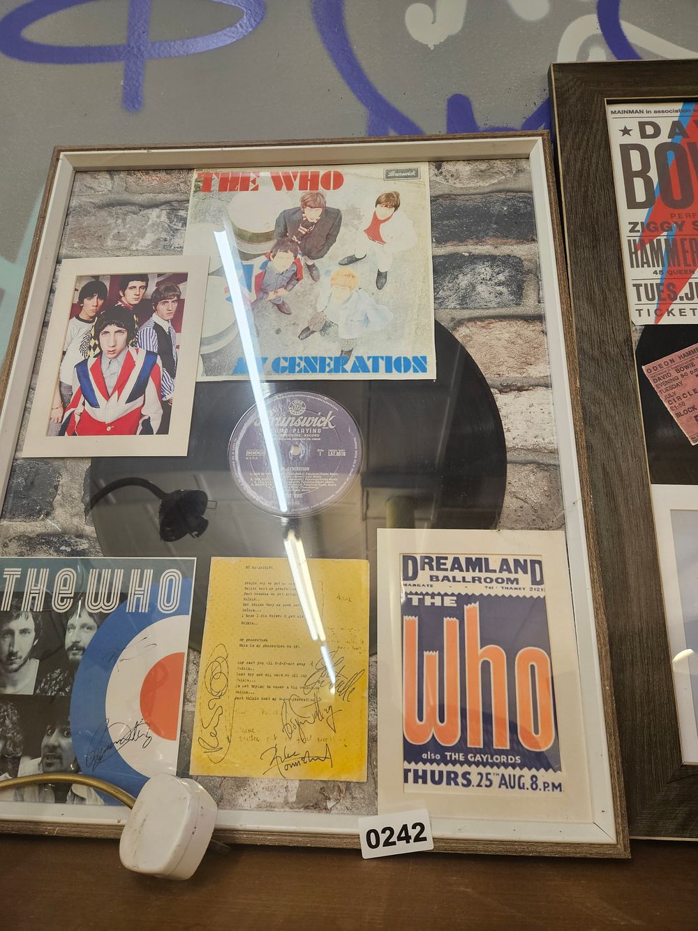 Lot 242 – A Framed Memorabilia Collage for reproduction The Who Featuring My Generation
