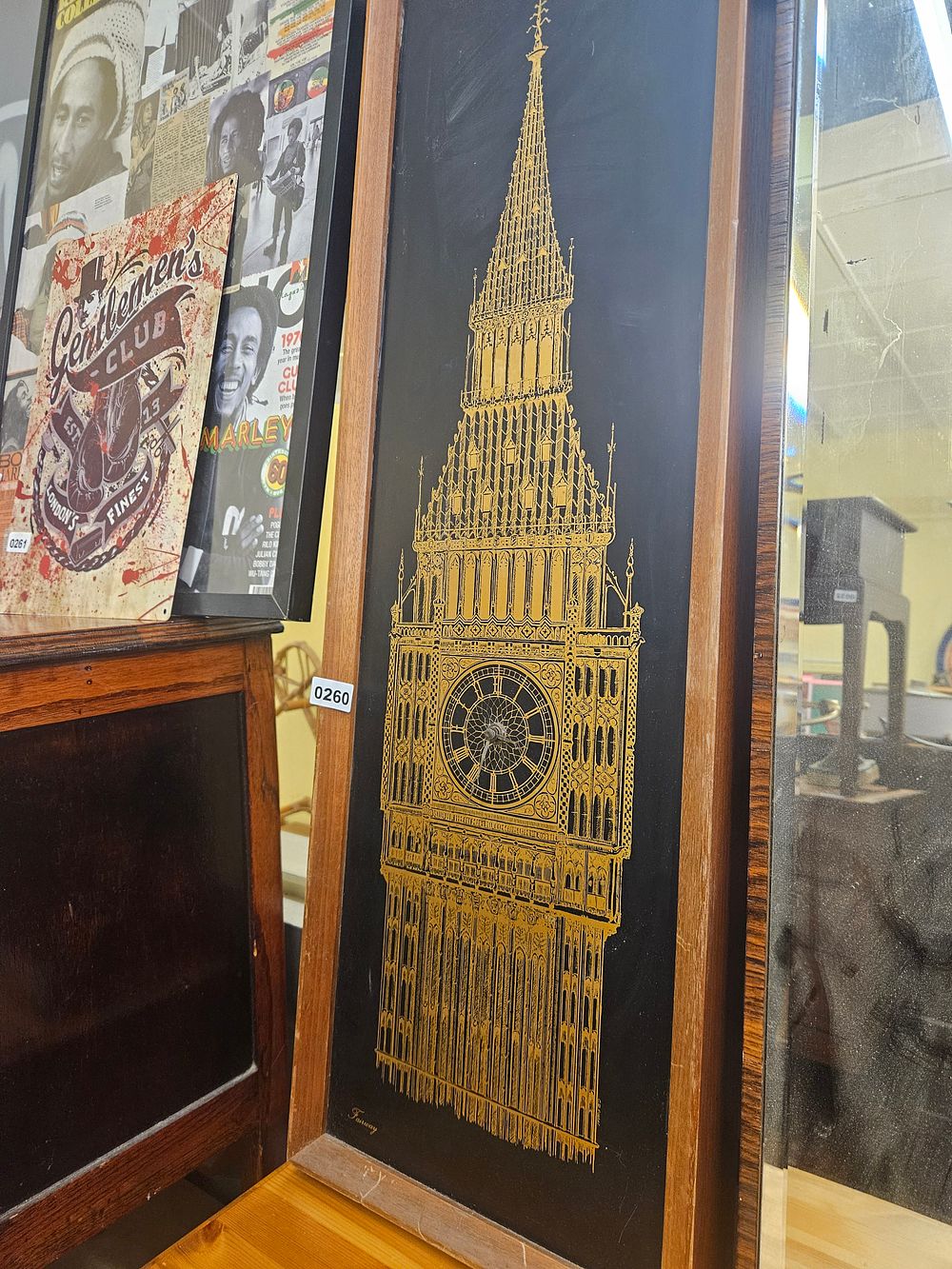 Lot 260 – A 1970s Fairway Gold on Glass Wall Picture of Big Ben