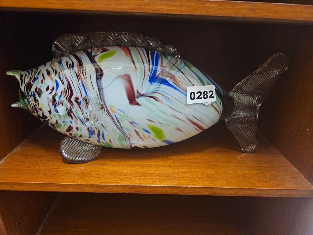 Lot 282 – A Large Murano-Style Polychrome Art Glass Fish