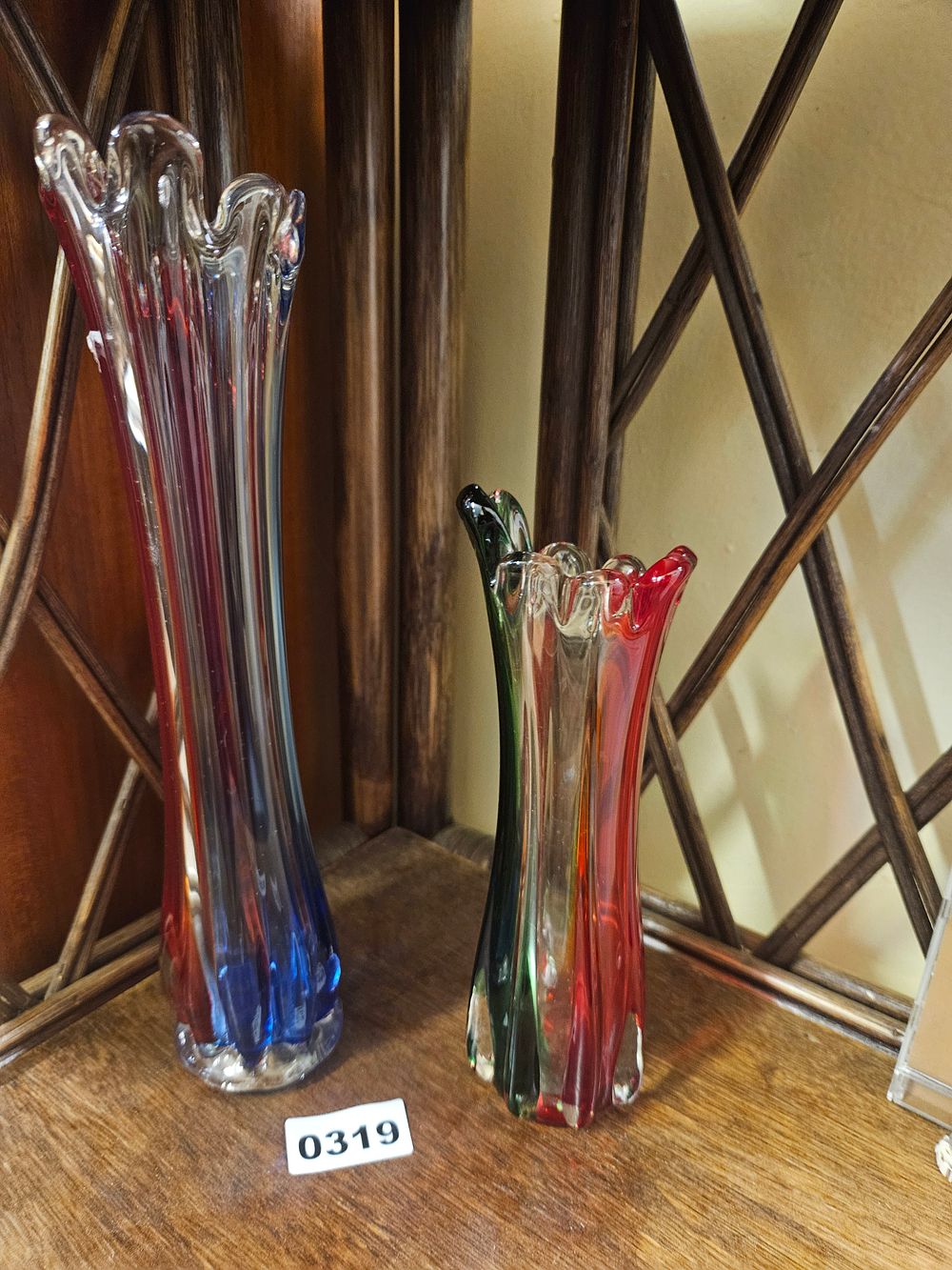 Lot 319 – Two Mid-Century Italian Style Sommerso Art Glass Vases