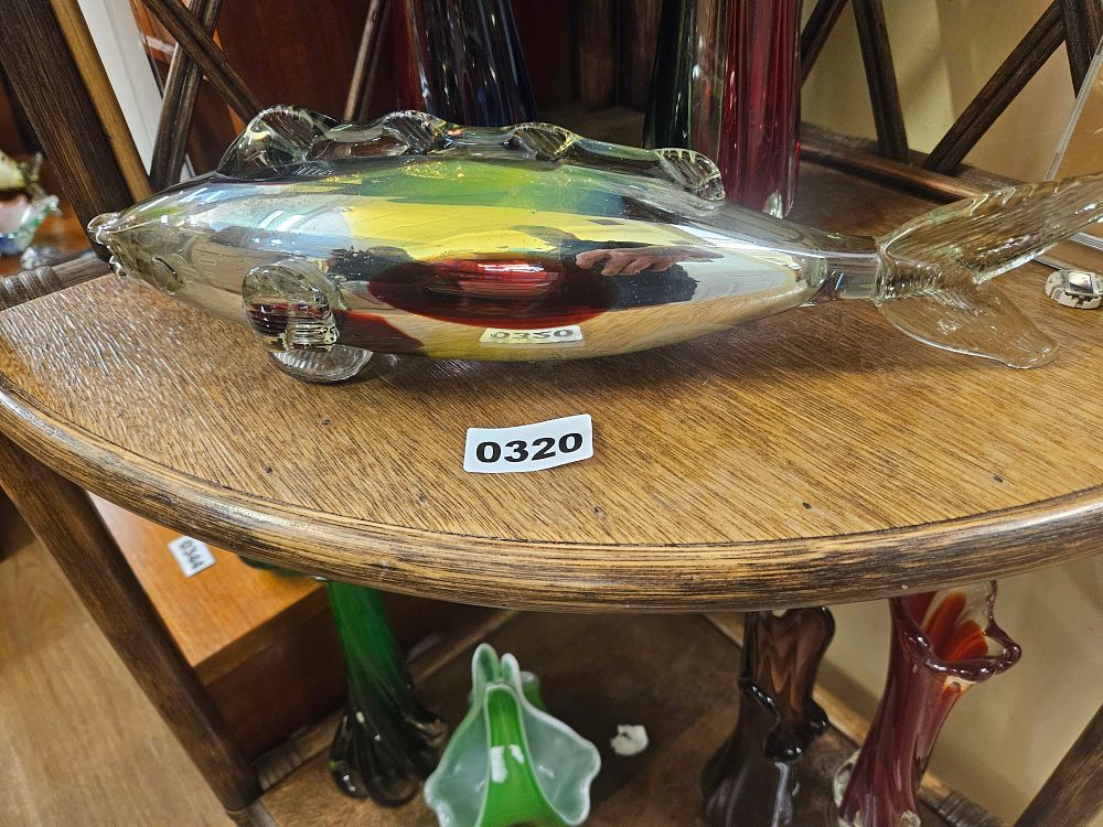 Lot 320 – A large mid-20th-century sommerso art glass fish figurine