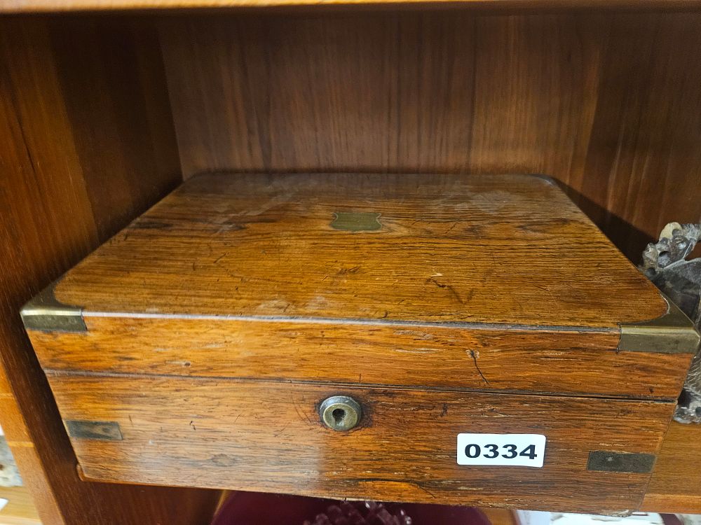 Lot 334 – A Victorian Brass-Bound Mahogany Writing Slope
