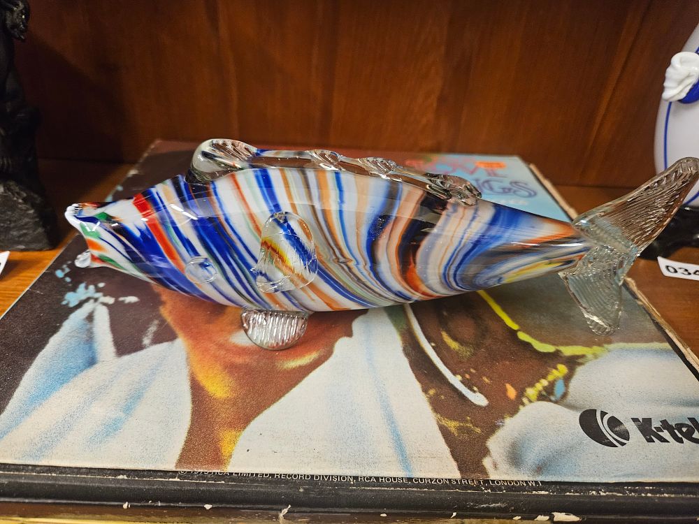 Lot 345 – Large Multi-coloured Art Glass Fish Sculpture in the Style of Murano