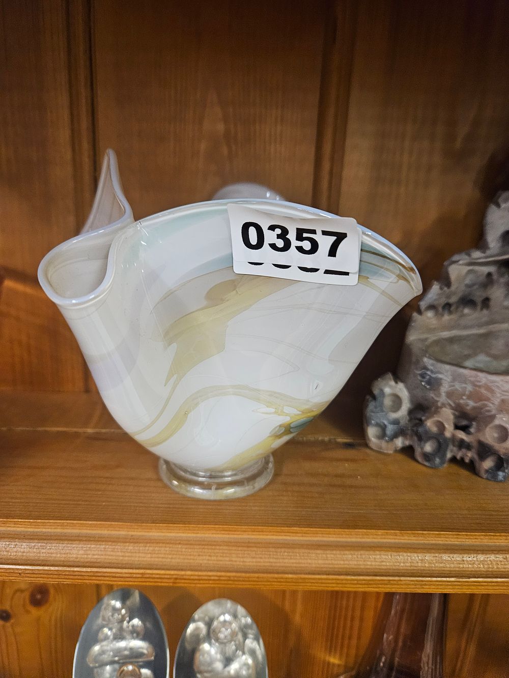 Lot 357 – A Studio Art Glass Asymmetrical Free-form Vase