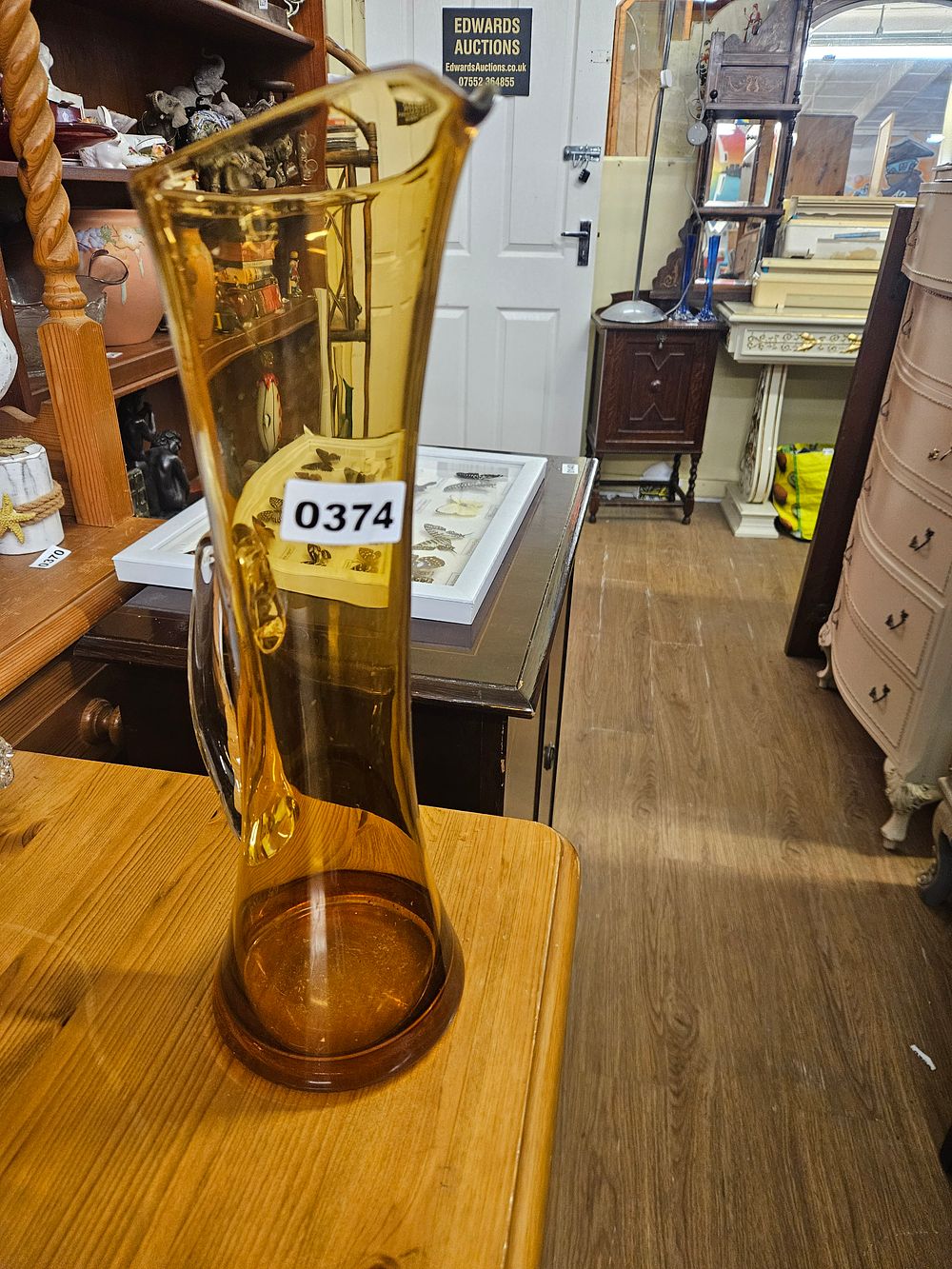 Lot 374 – A Mid-Century Modern amber art glass pitcher