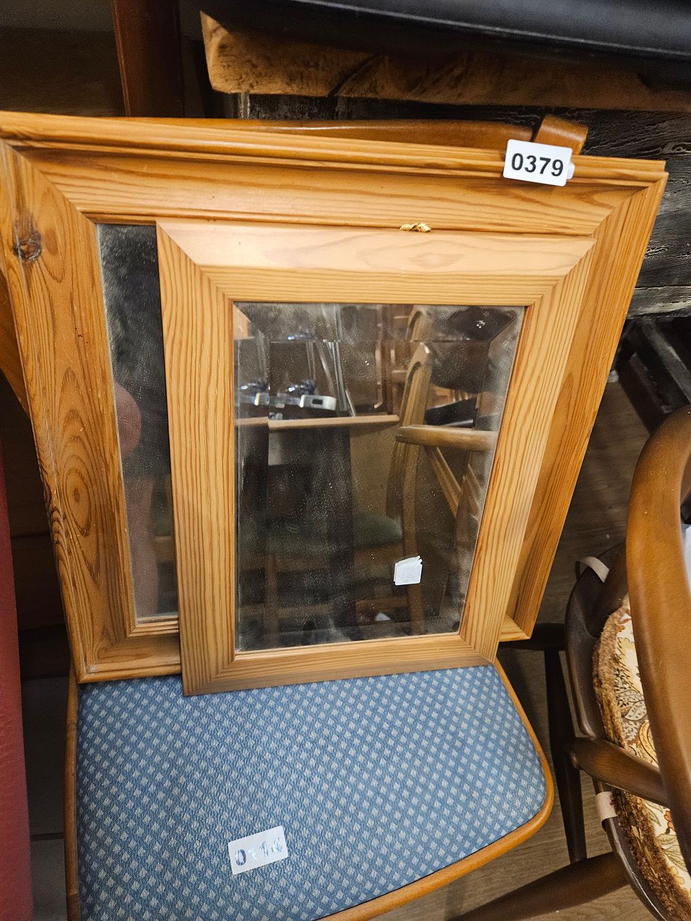 Lot 379 – A Pair of Late 20th-Century Pine-Framed Rectangular Wall Mirrors