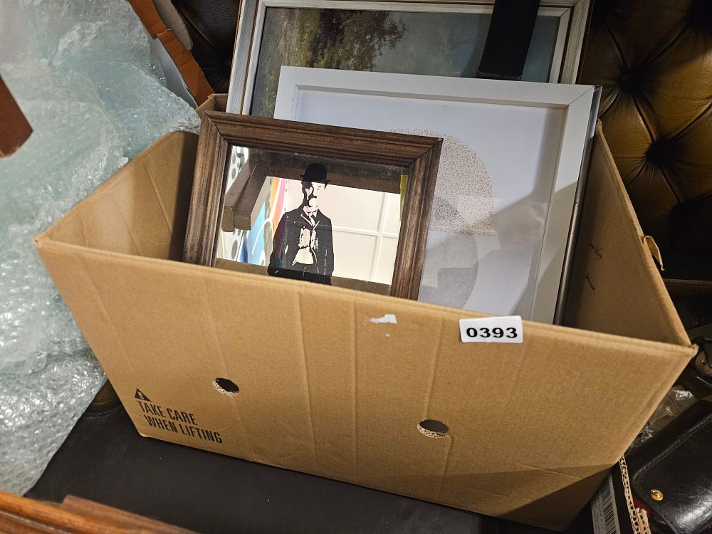 Lot 393 – An Assortment of Framed Wall Art and Mirrors