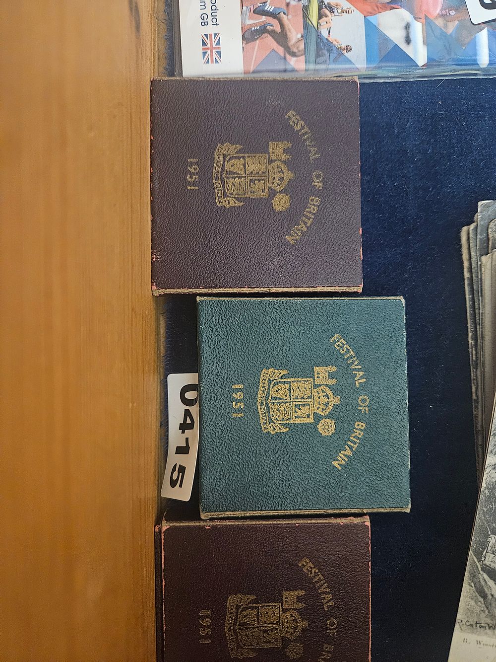 Lot 415 – UK 1951 Trio of Festival of Britain Crown Presentation Boxes