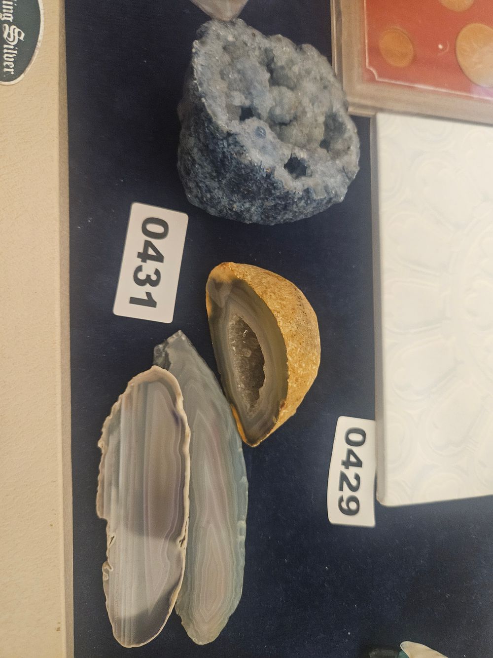Lot 431 – A Group of Geological Specimens Comprising Polished Agate Slices and Geodes