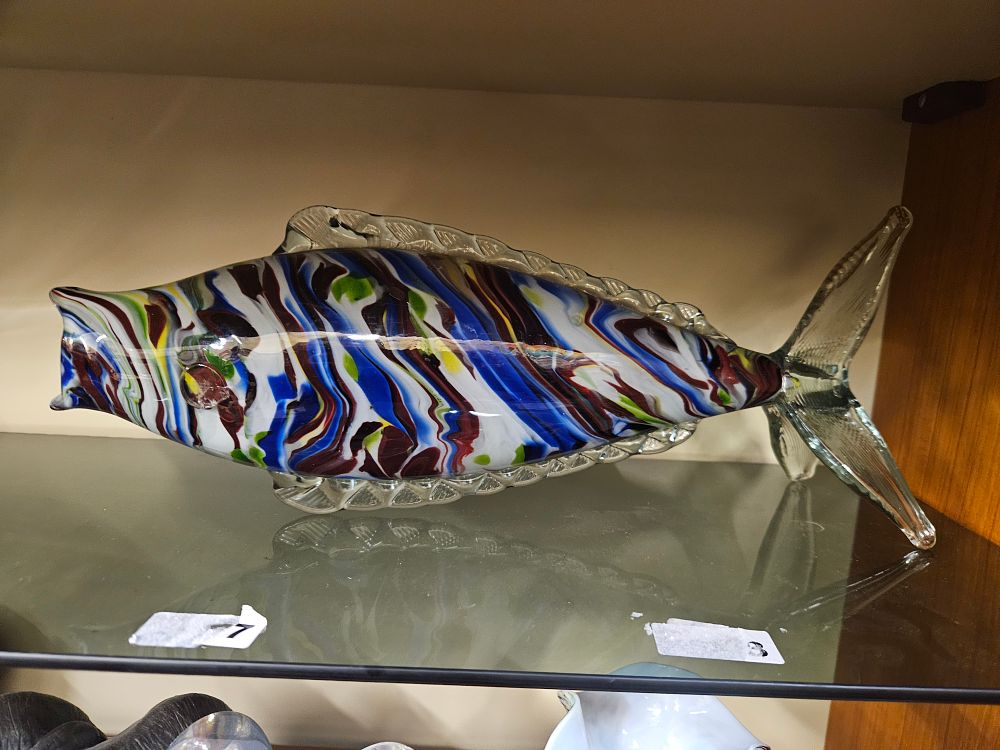 Lot 209 – Large Murano Style Multicoloured Art Glass Fish Sculpture