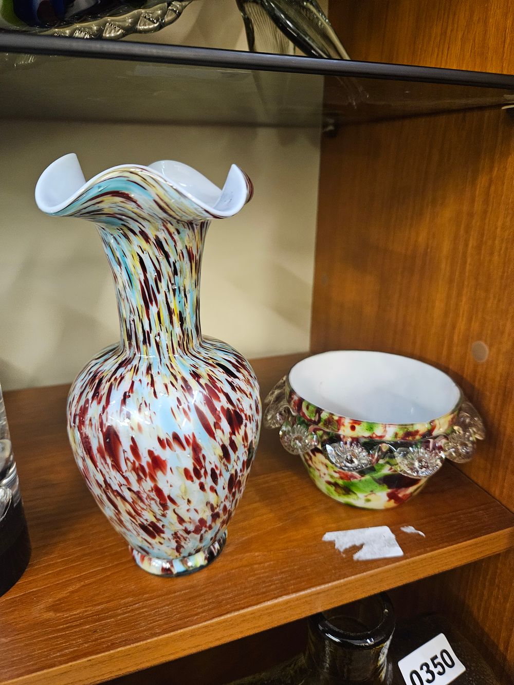 Lot 214 – Two Pieces of Mid-20th Century Spatter Art Glass in the Murano Style