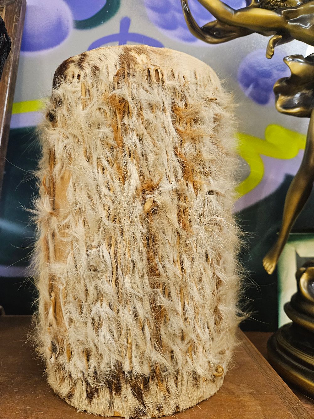Lot 223 – A Small Rectangular Natural Goat Hide Upholstered Footstool
