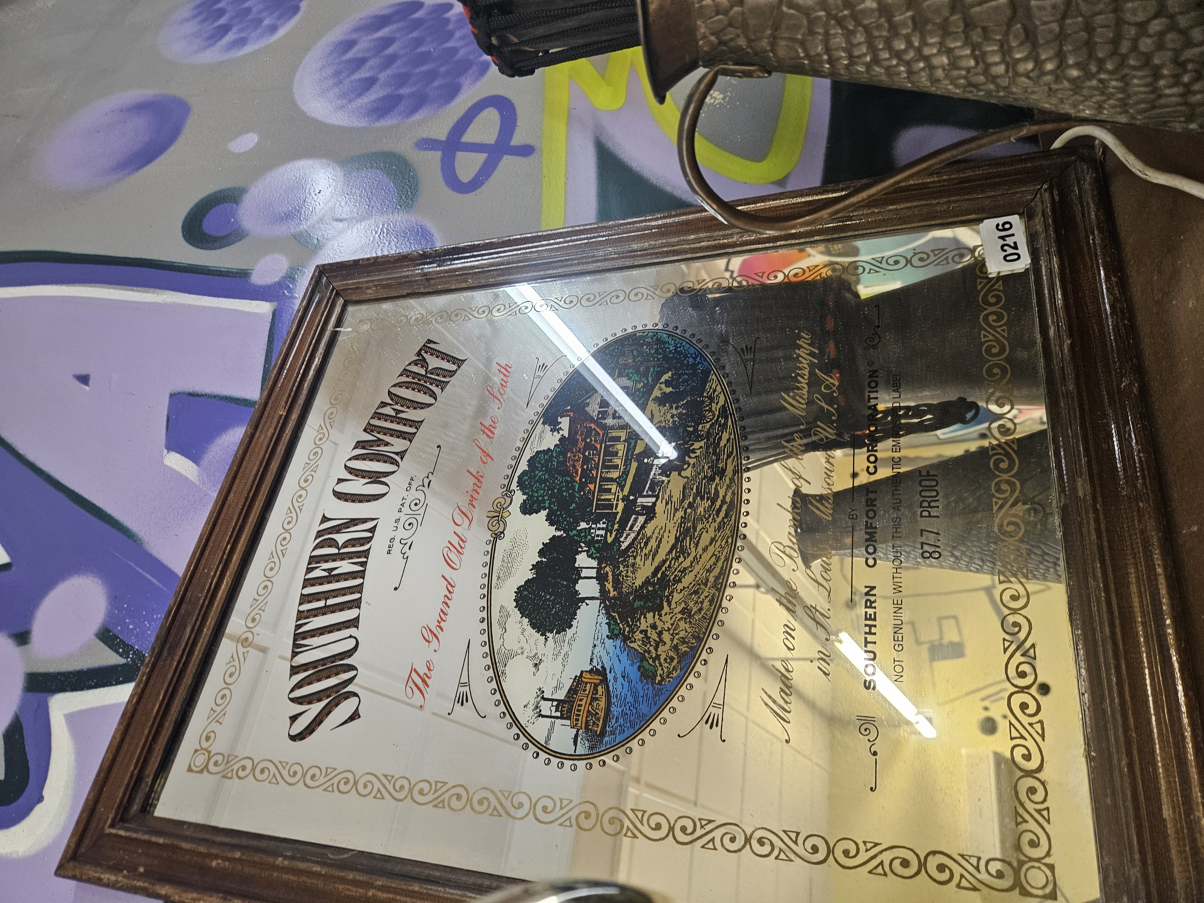 Vintage Southern Comfort Advertising Bar Mirror