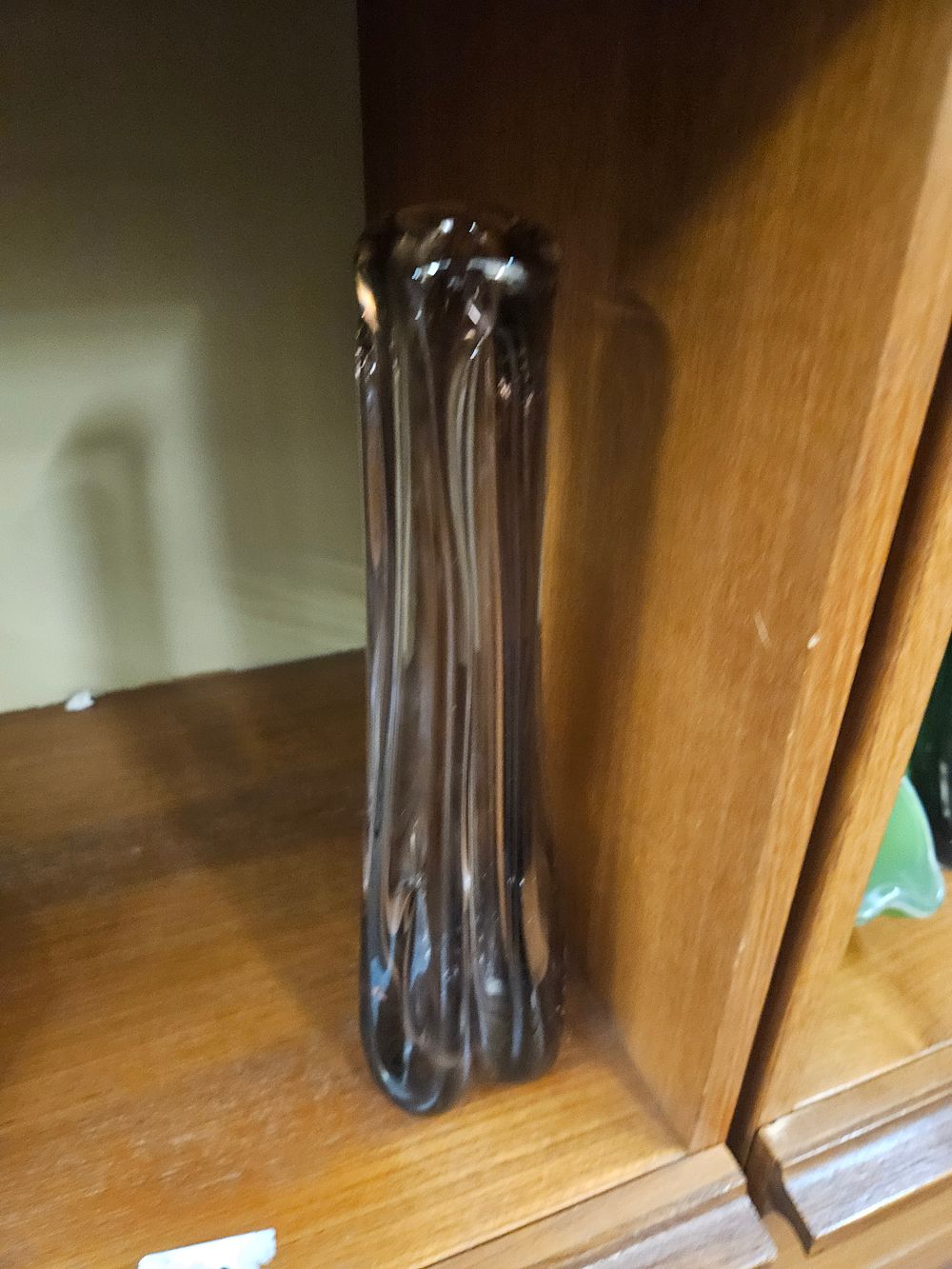 Lot 237 – A mid-century modern smoky grey rippled art glass vase