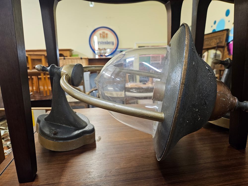 Lot 242 – A Pair of Vintage Industrial Style Wall Mounted Swivel Light Fixtures