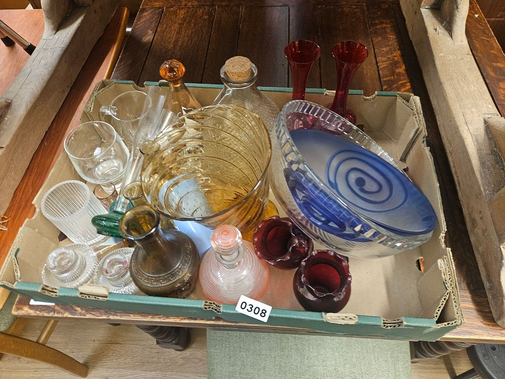 Lot 245 – An Assortment of Vintage Decorative Art Glass and Utility Glassware
