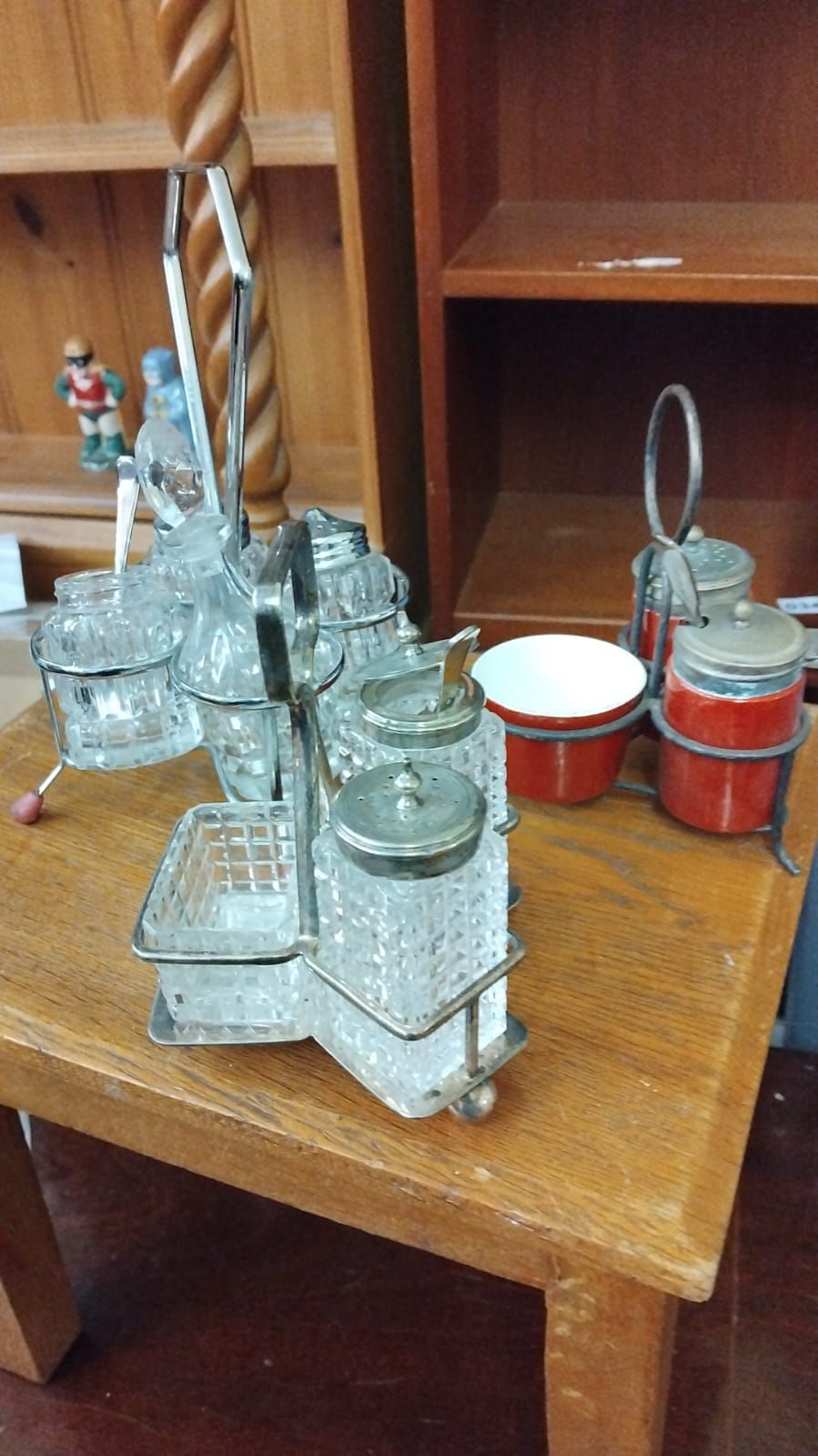 Lot 256 – Two Vintage Condiment and Cruet Sets