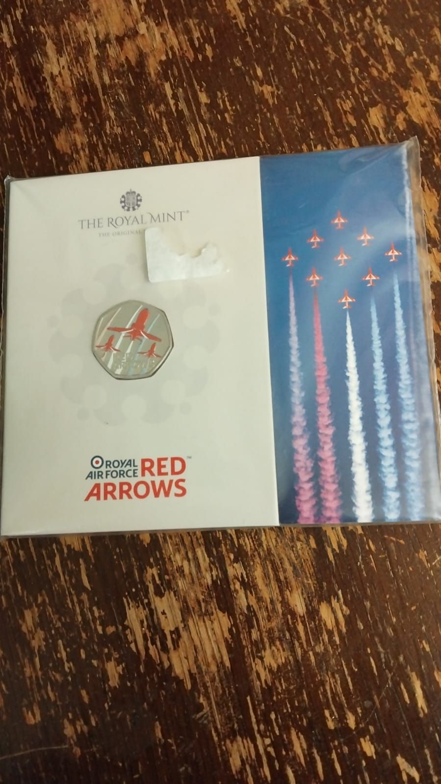 Lot 300 – 2025 UK Red Arrows Colour 50p Brilliant Uncirculated Coin in Presentation Pack