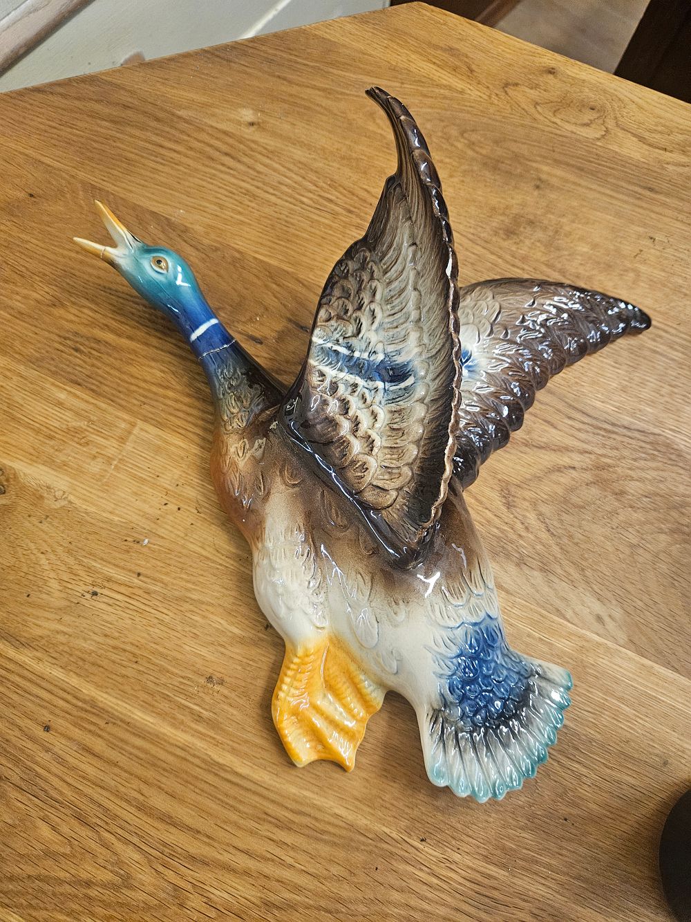 Lot 172 – Mid-century ceramic mallard duck wall plaque, attributed to Jema Holland af