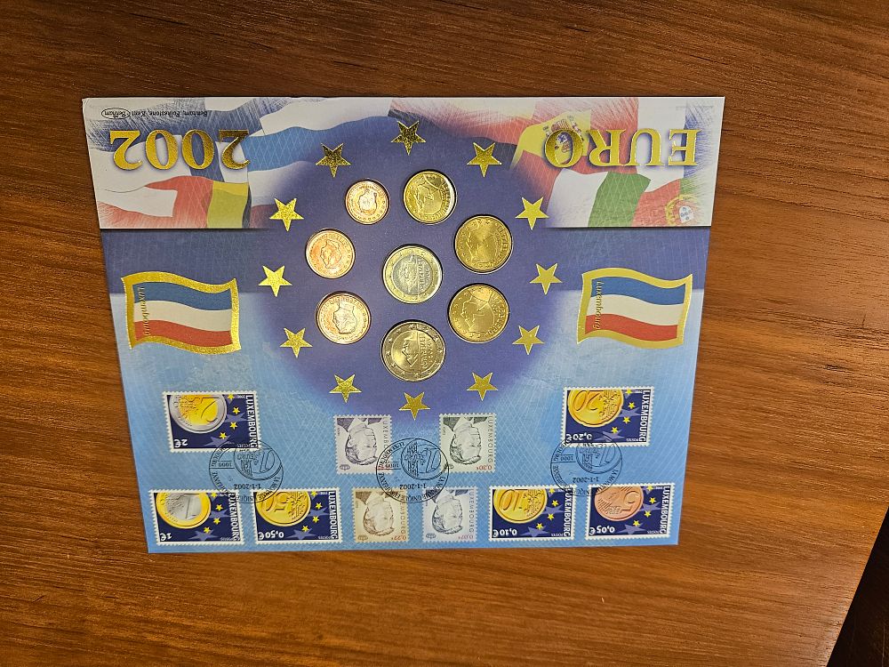 Lot 236 – LU 2002 Euro Coin and Stamp Set, Mixed Metal, Benham