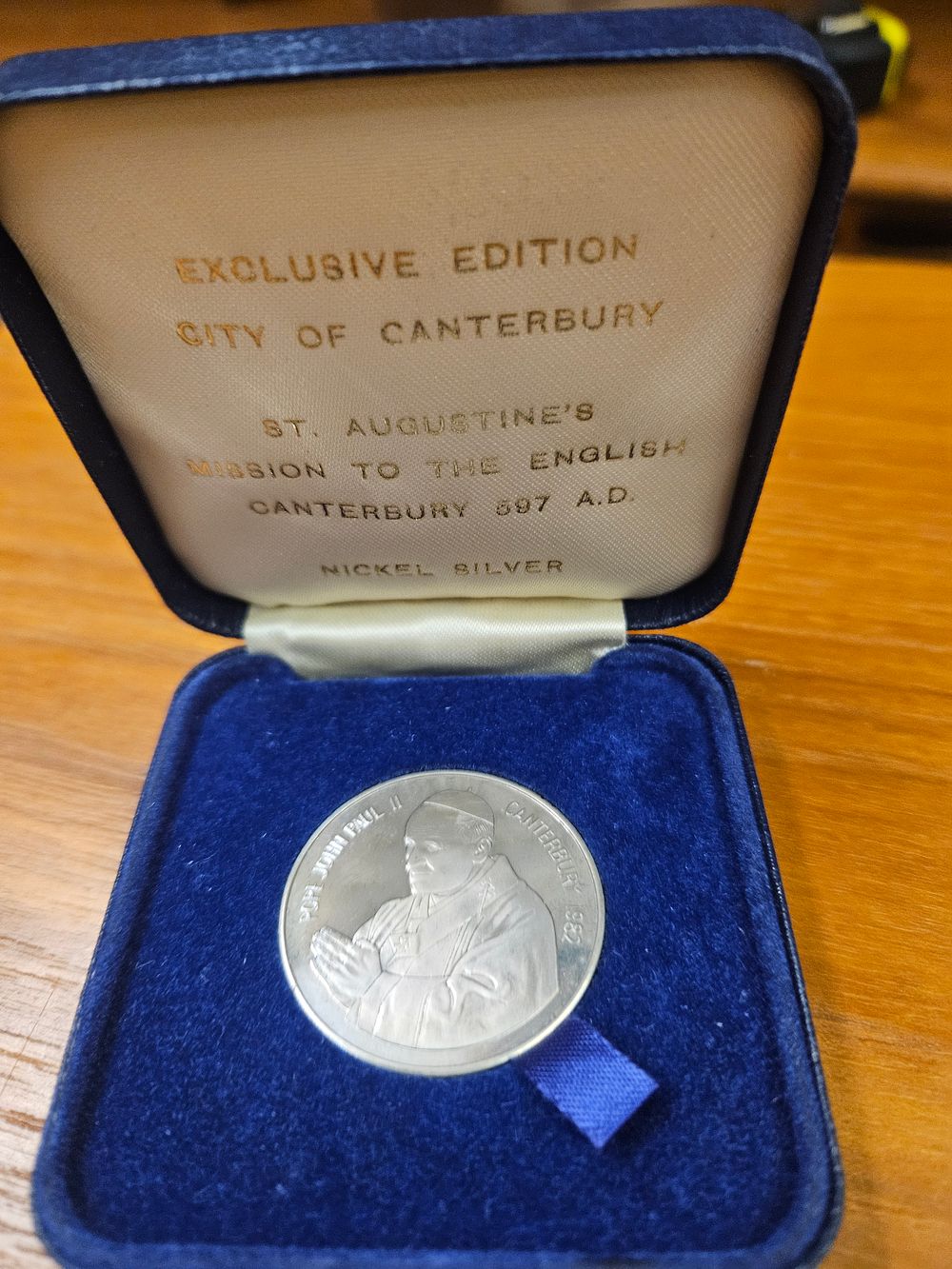 Lot 282 – UK 1982 Pope John Paul II Canterbury Visit Medal, Nickel Silver