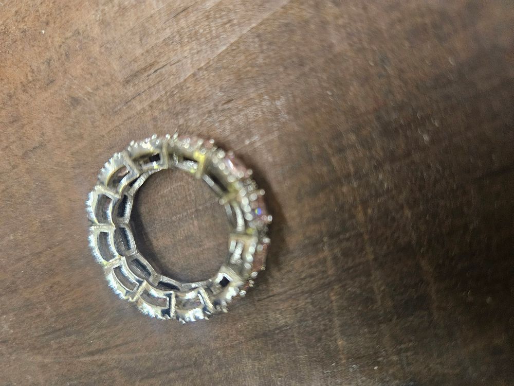 Lot 309 – A 925 Silver Full Eternity Ring Set with Round Brilliant Cut Colourless Stones
